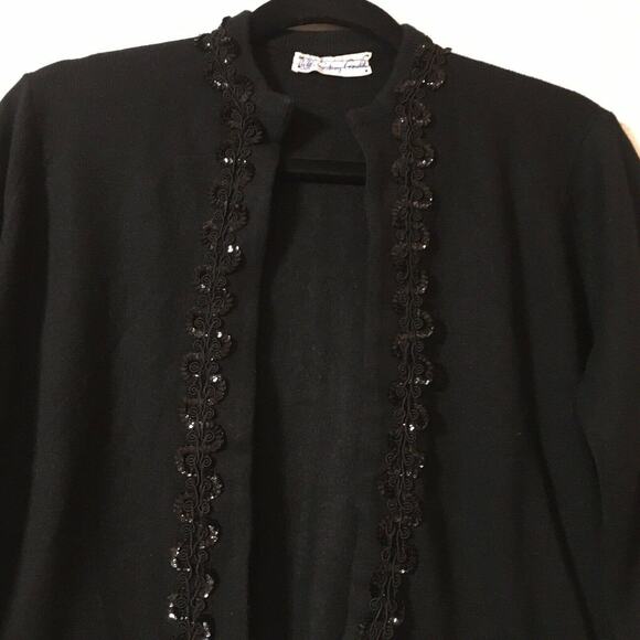 Sidney Gould Size Medium Cashmere Sweater Black Women's  bling - Picture 7 of 9